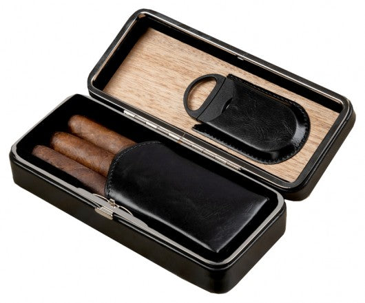 3-Stick Executive Travel Humidor + Cutter