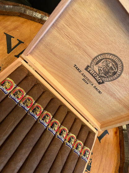Trump 2024 Presidential Campaign Toro Cigars | (1 Box of 20) with 1 Free 250th Anniversary Rocks Glass!