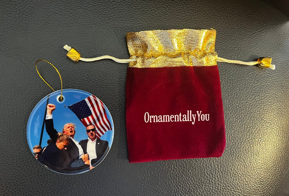 Trump "Fight" Christmas Ornament (Ceramic)