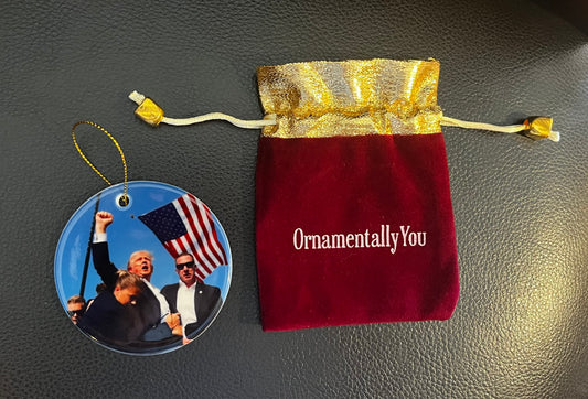 Trump "Fight" Christmas Ornament (Ceramic)