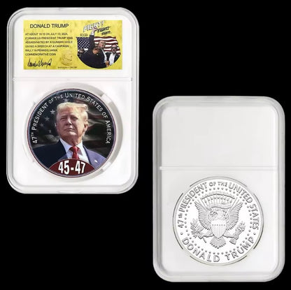 Trump 45-47 Collector's Coin (with protective card case)
