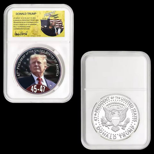 Trump 45-47 Collector's Coin (with protective card case)