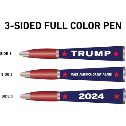 Trump 2024 MAGA 3-Sided Ballpoint Pen + FREE Let's Go Brandon Book!