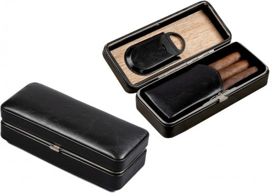 3-Stick Executive Travel Humidor + Cutter