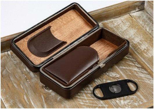 3-Stick Executive Travel Humidor + Cutter