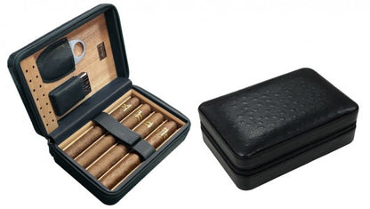 Manhattan Travel Humidor (Black), Cutter, Lighter, Humidifier and more!