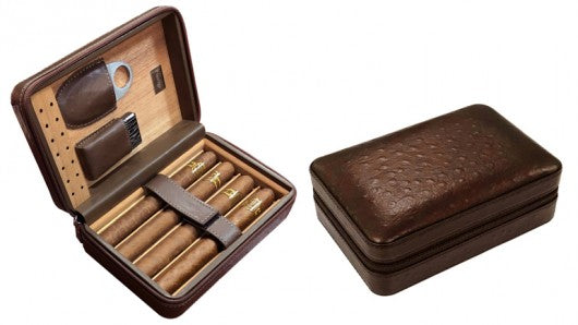Manhattan Travel Humidor (Brown), Cutter, Lighter, Humidifier and more!