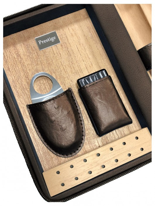 Manhattan Travel Humidor (Brown), Cutter, Lighter, Humidifier and more!
